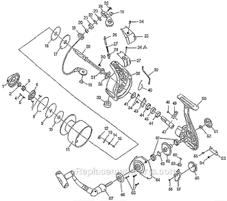 Page A Diagram and Parts List for 7560  Pflueger Spinning Reels