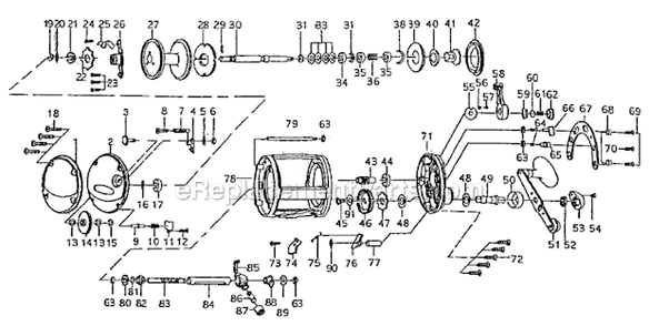 Part Location Diagram of 1145145 Pflueger Level Wind Assembly