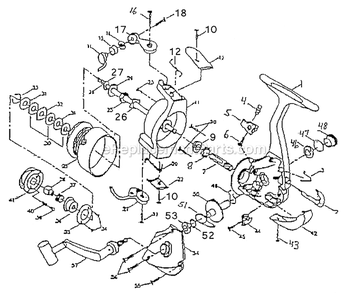 Part Location Diagram of 1145162 Pflueger Bail Arm