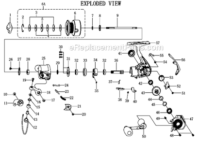 Page A Diagram and Parts List for TRI25  Pflueger Spinning Reels