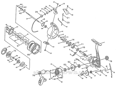 Part Location Diagram of 1209649 Pflueger Bail Arm Assembly