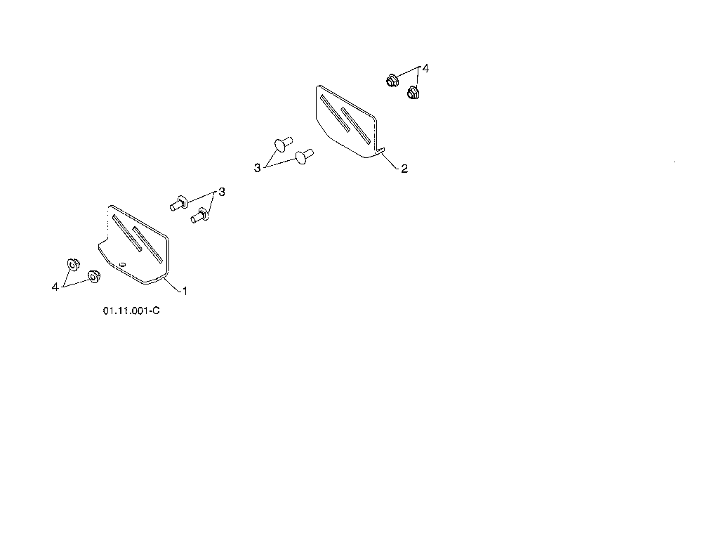 Skid plates Diagram and Parts List for 96192003703  Poulan Snow Blower
