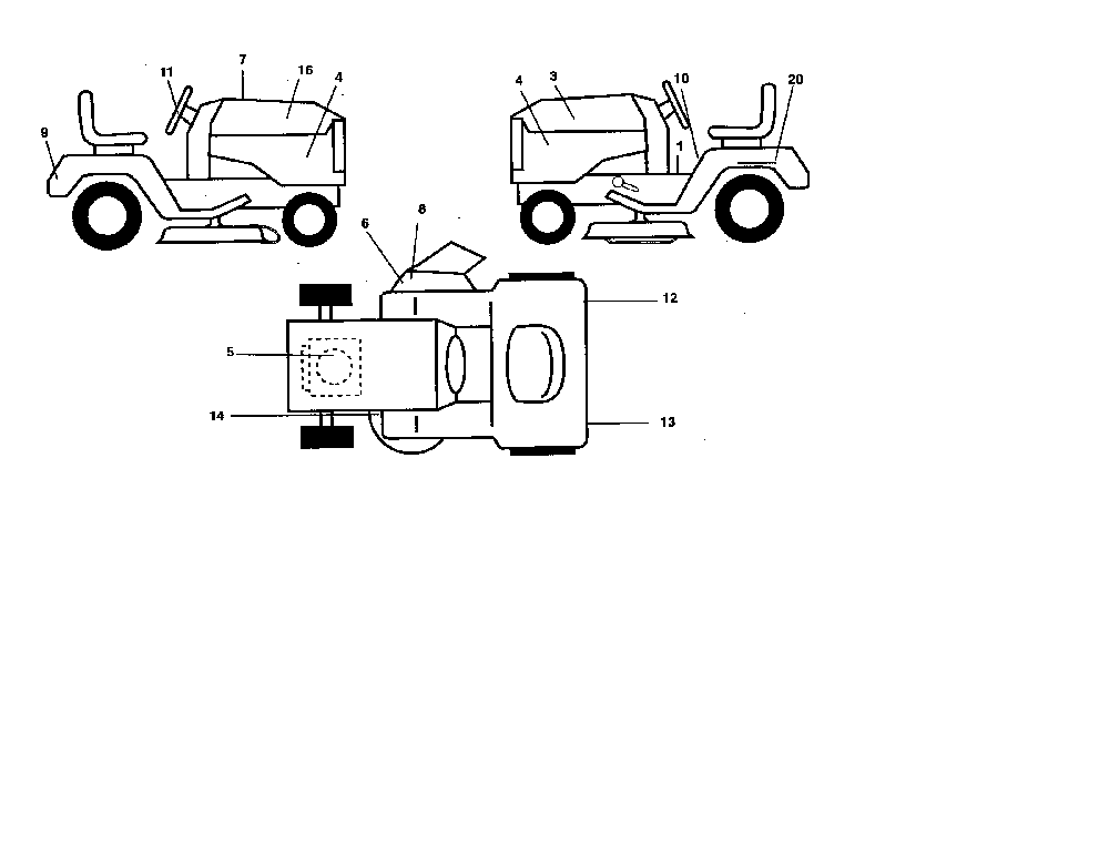 Decals Diagram and Parts List for 96012002702  Poulan Lawn Tractor