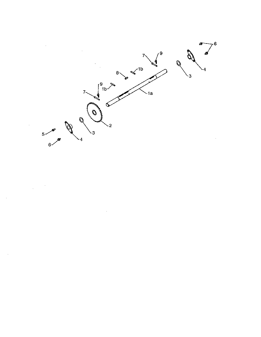 Axle Diagram and Parts List for 96198004602  Poulan Snow Blower