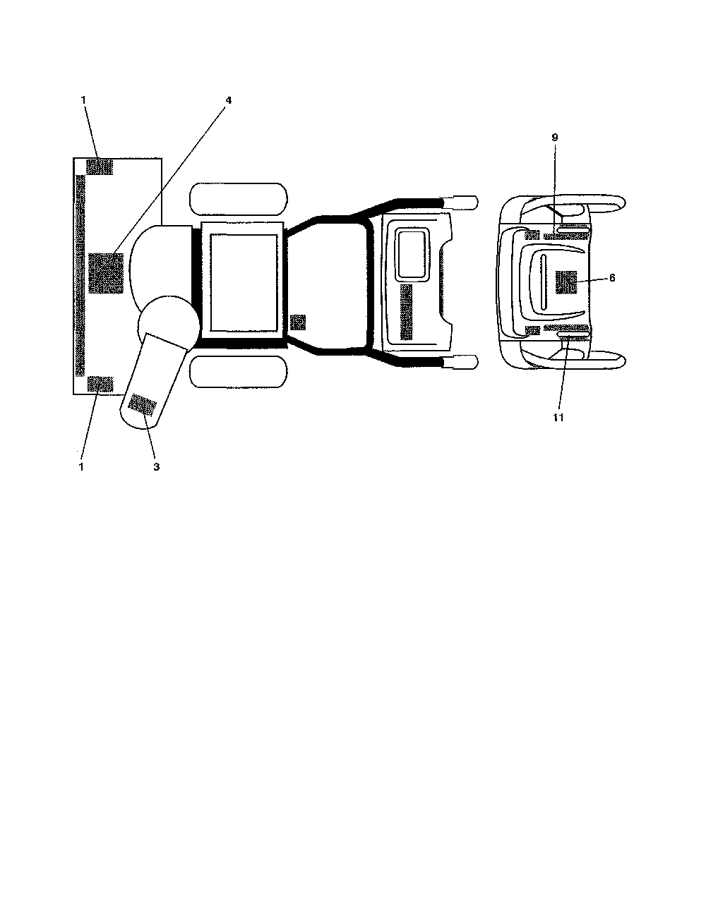 Decals Diagram and Parts List for 96198004301  Poulan Snow Blower