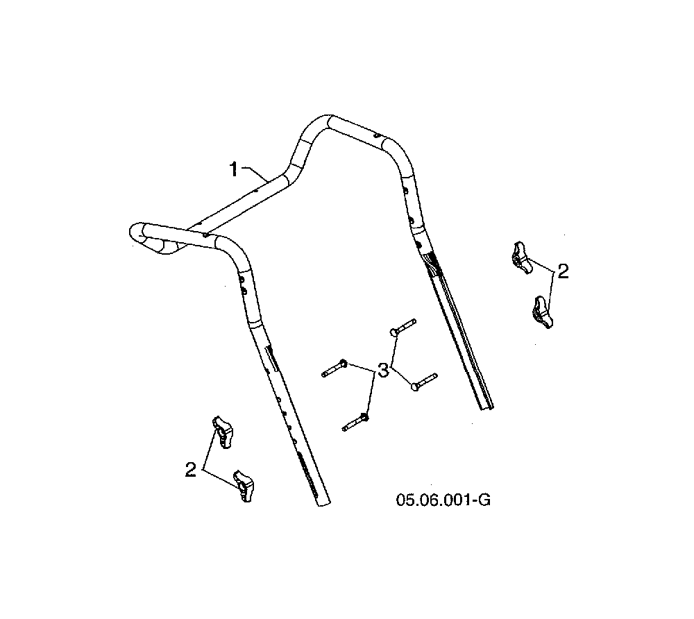 Upper handle Diagram and Parts List for 96192009003  Poulan Snow Blower
