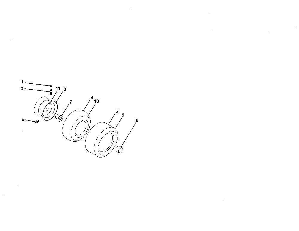 Wheels & tires Diagram and Parts List for 96042016600  Poulan Lawn Tractor