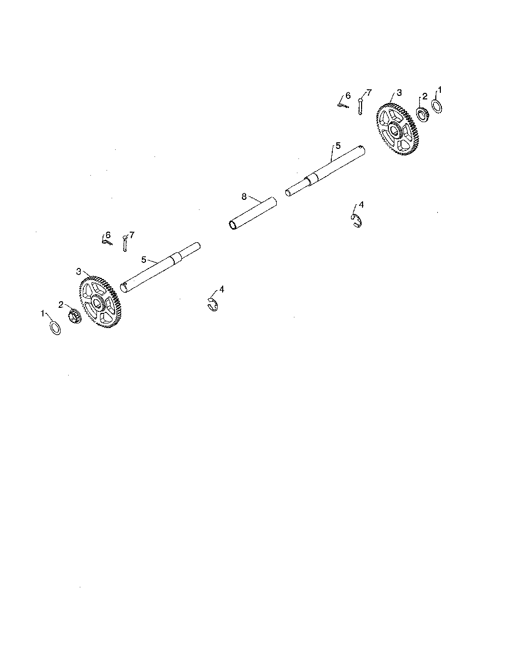 Axle Diagram and Parts List for 96192007104  Poulan Snow Blower