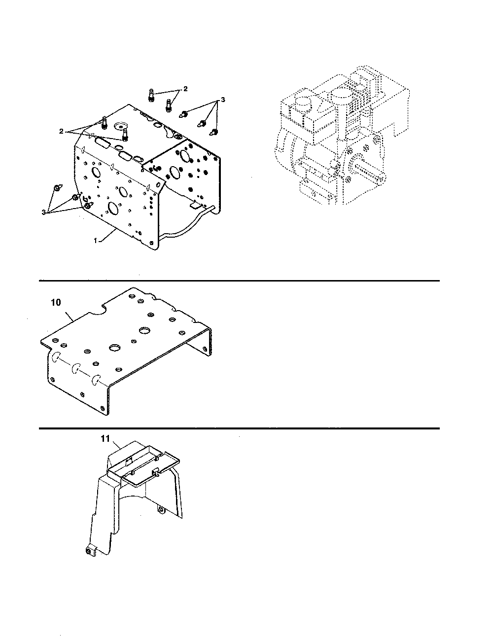 Engine/mounting plate/cover Diagram and Parts List for 96198004600  Poulan Snow Blower