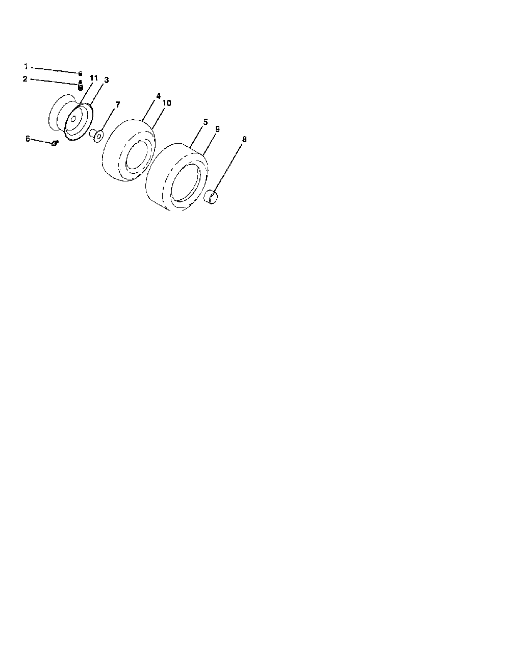 Wheels and tires Diagram and Parts List for 96042000600  Poulan Lawn Tractor