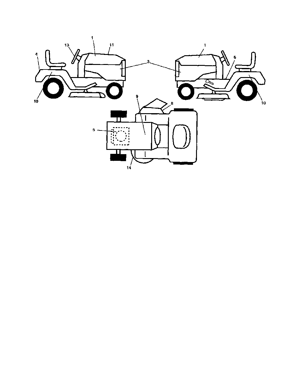 Decals Diagram and Parts List for 96042010800  Poulan Lawn Tractor