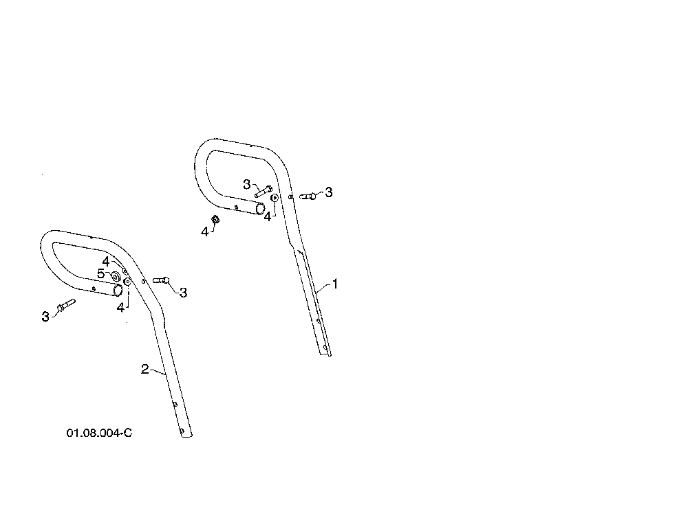 Loop handles Diagram and Parts List for 96198004601  Poulan Snow Blower
