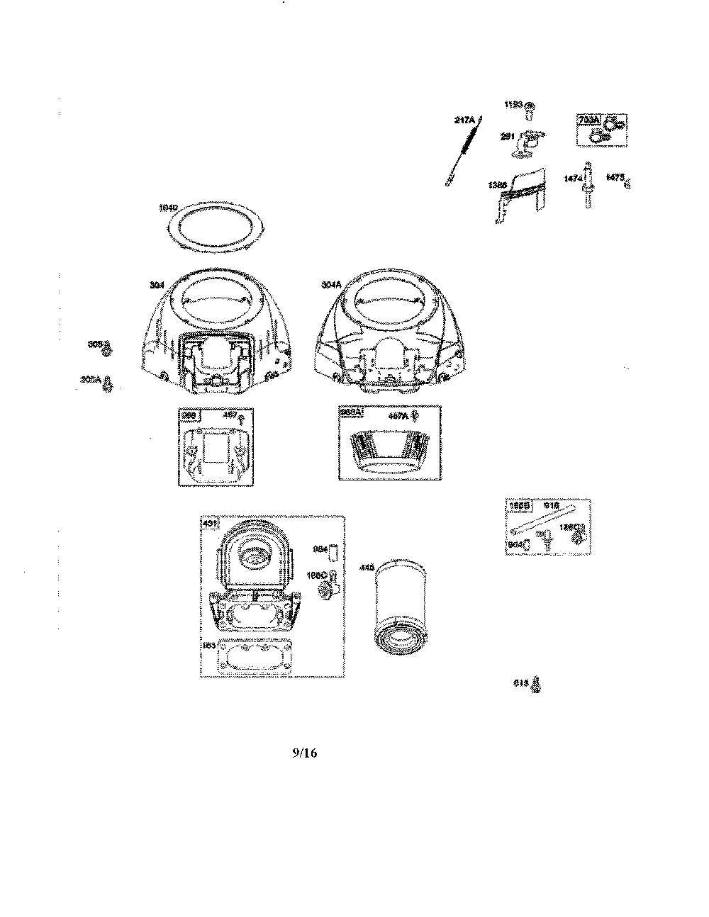 Blower housing/air cleaner Diagram and Parts List for 96042017000  Poulan Lawn Tractor