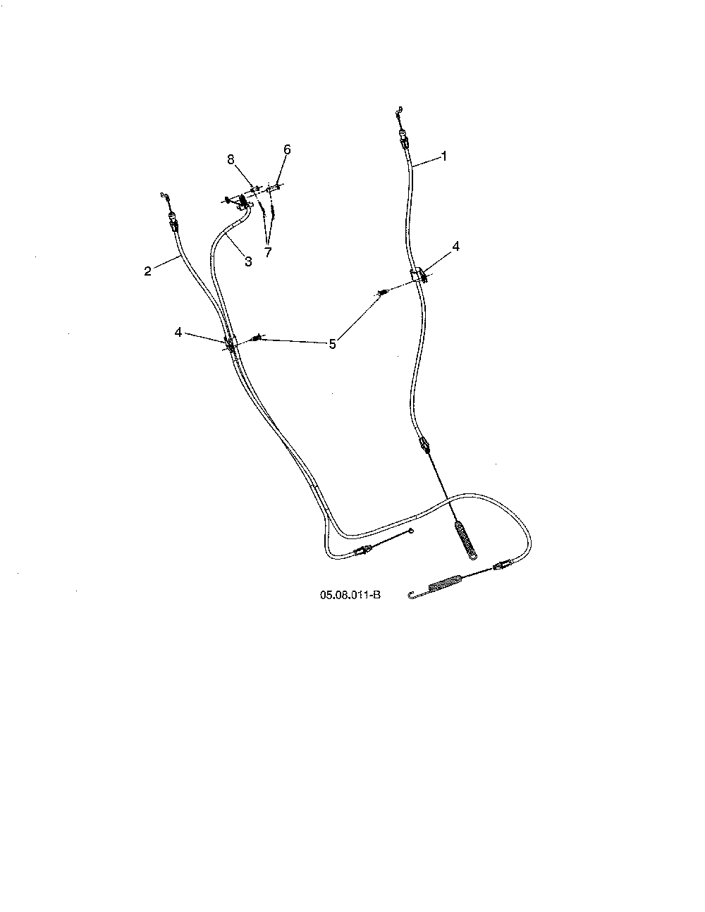 Cable control drive & auger Diagram and Parts List for 96192009101  Poulan Snow Blower