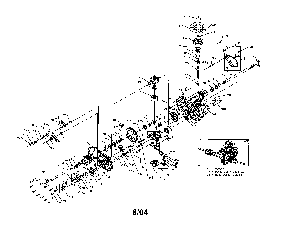 Hydro-gear transaxle 322-0510 Diagram and Parts List for 96012006000  Poulan Lawn Tractor