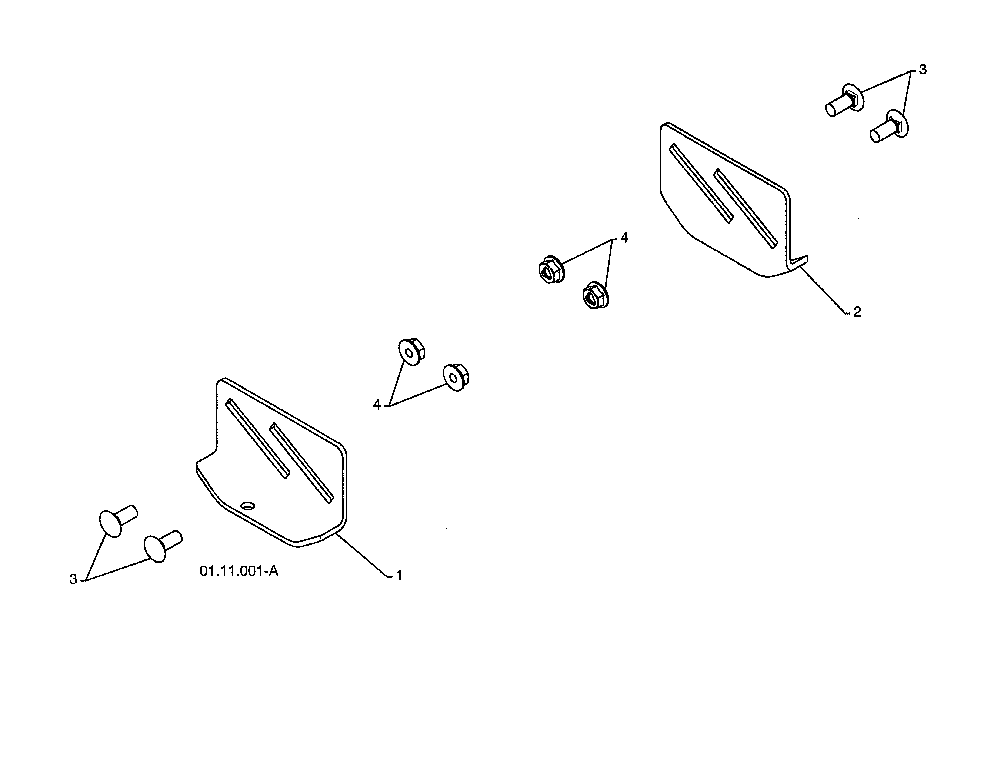 Skid plate Diagram and Parts List for 96192002900  Poulan Snow Blower