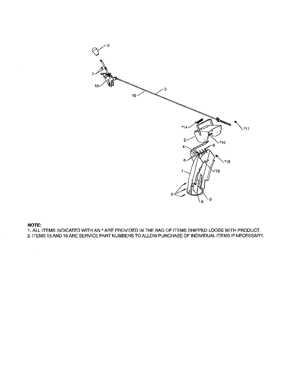 Chute & deflector weldments Diagram and Parts List for 96198004602  Poulan Snow Blower