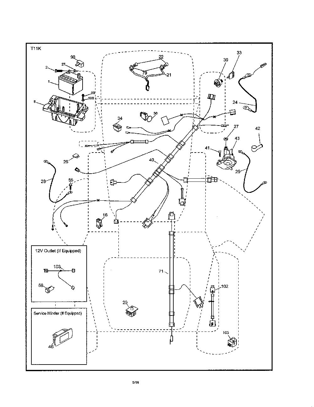Electrical Diagram and Parts List for 96042017200  Poulan Lawn Tractor