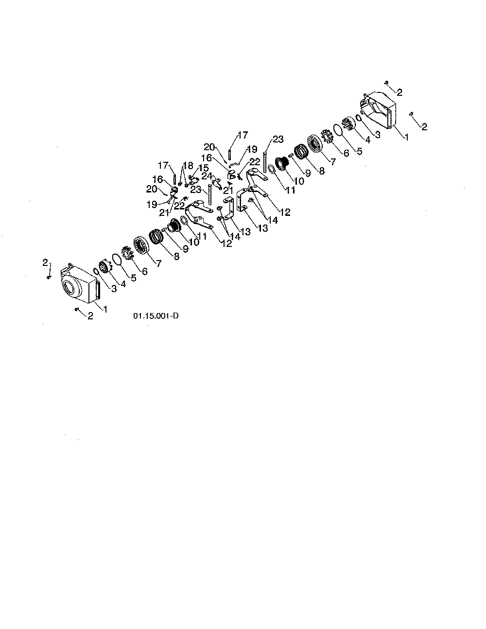 Steering yoke & bracket/cover Diagram and Parts List for 96198004601  Poulan Snow Blower