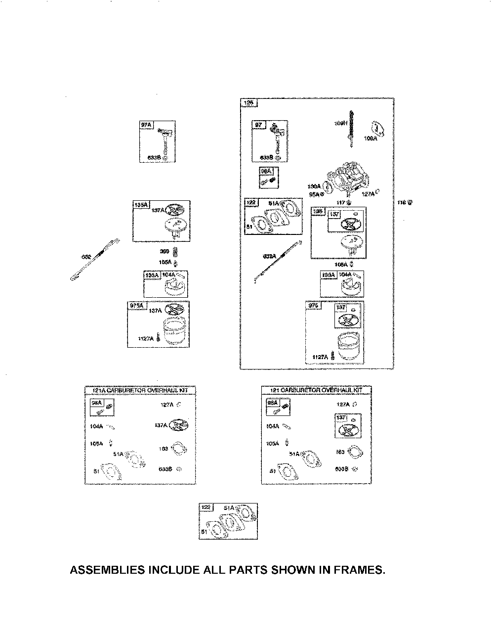 Carburetor Diagram and Parts List for 96192008900  Poulan Snow Blower