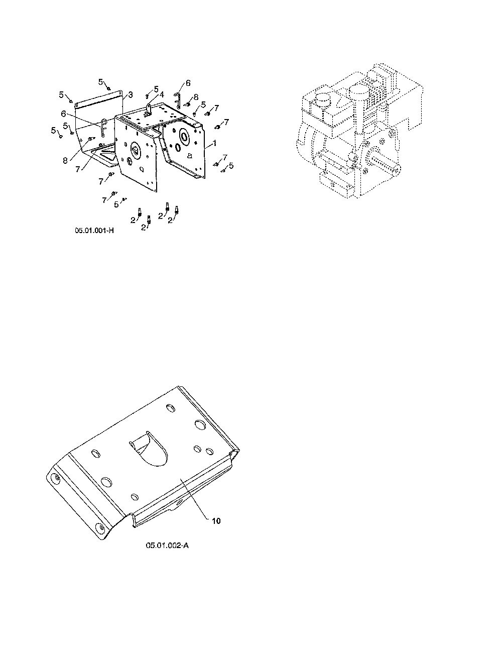 Complete lct engine/frame/mounting plate Diagram and Parts List for 96192009102  Poulan Snow Blower