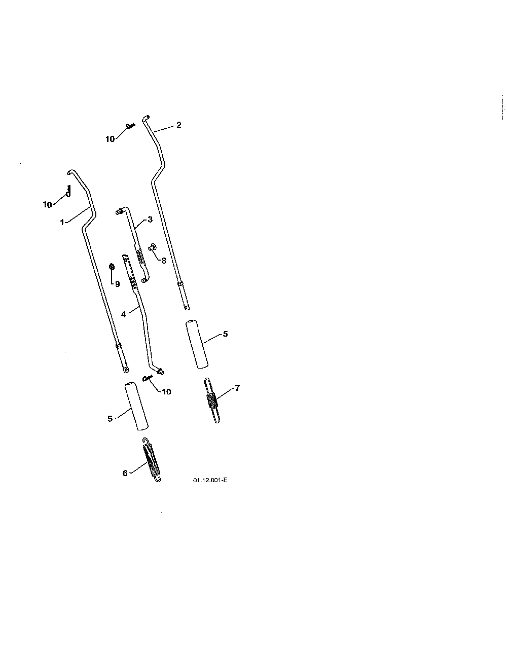 Impeller & traction rods Diagram and Parts List for 96192003700  Poulan Snow Blower