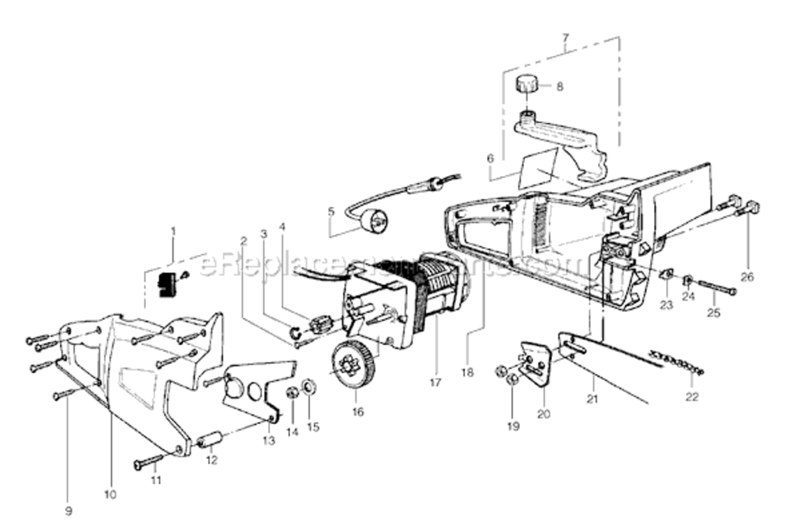 Page A Diagram and Parts List for 1420 Type 2 Poulan Chainsaw