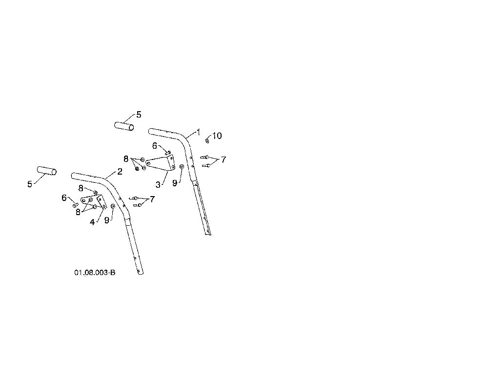 Plow handles Diagram and Parts List for PR624ES-96198004302  Poulan Snow Blower