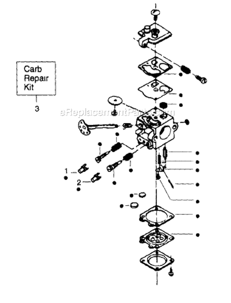 Page B Diagram and Parts List for 1800  Poulan Chainsaw