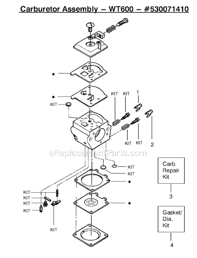 Page C Diagram and Parts List for 1950LE Type 1 Poulan Chainsaw