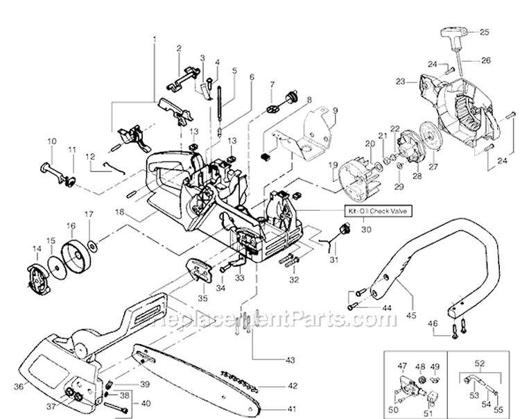 Page A Diagram and Parts List for 1975LE Type 1 Poulan Chainsaw
