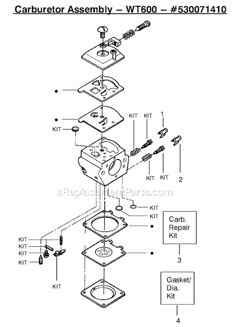 Page C Diagram and Parts List for 1975LE Type 1 Poulan Chainsaw