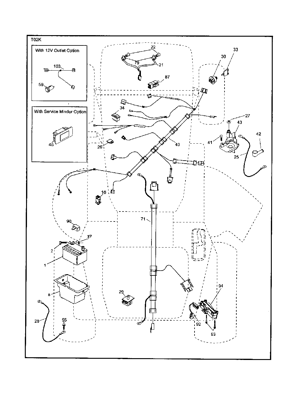 Electrical Diagram and Parts List for 96041001400  Poulan Lawn Tractor