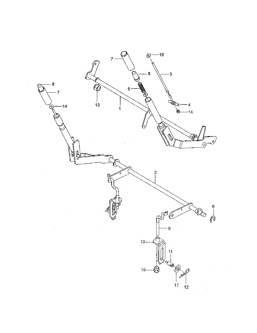 Brake/lift Diagram and Parts List for 967721801-00  Poulan Lawn Mower