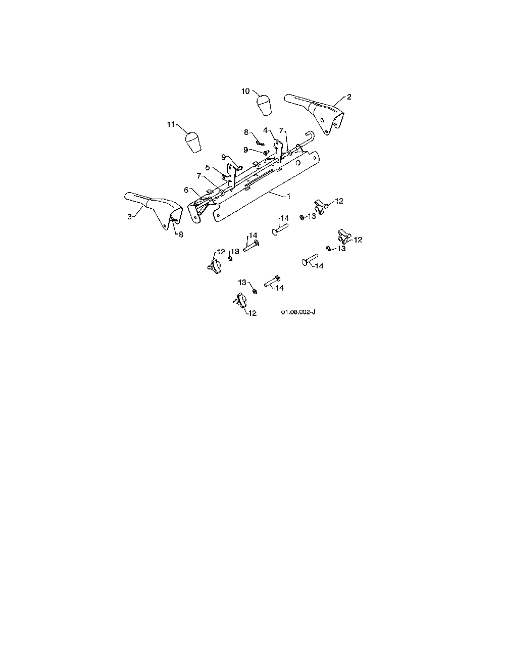 Control panel & levers Diagram and Parts List for 96198004604  Poulan Snow Blower