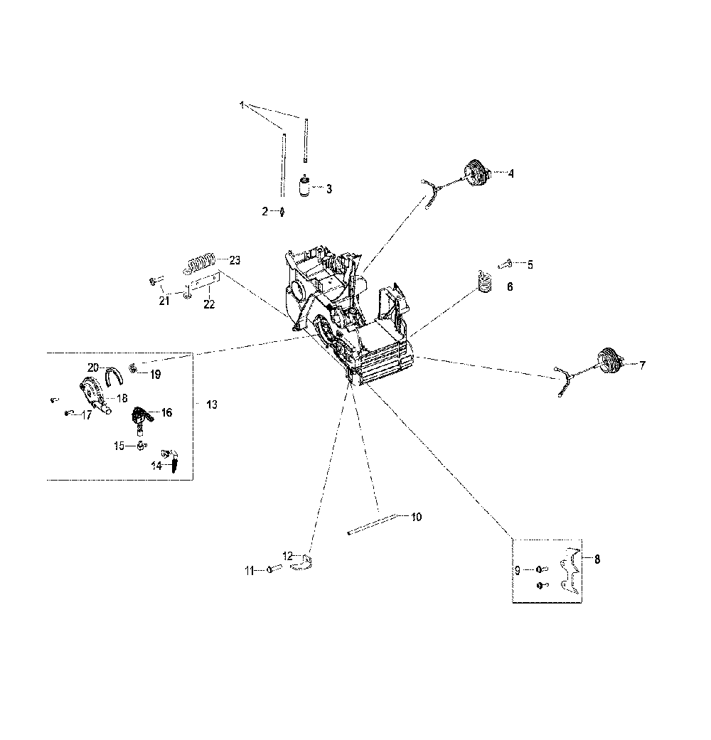 Housing Diagram and Parts List for 967061501  Poulan Chainsaw