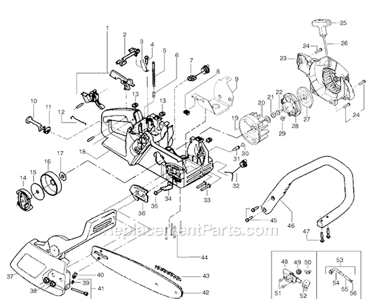 Page A Diagram and Parts List for 2055LE Type 1 Poulan Chainsaw