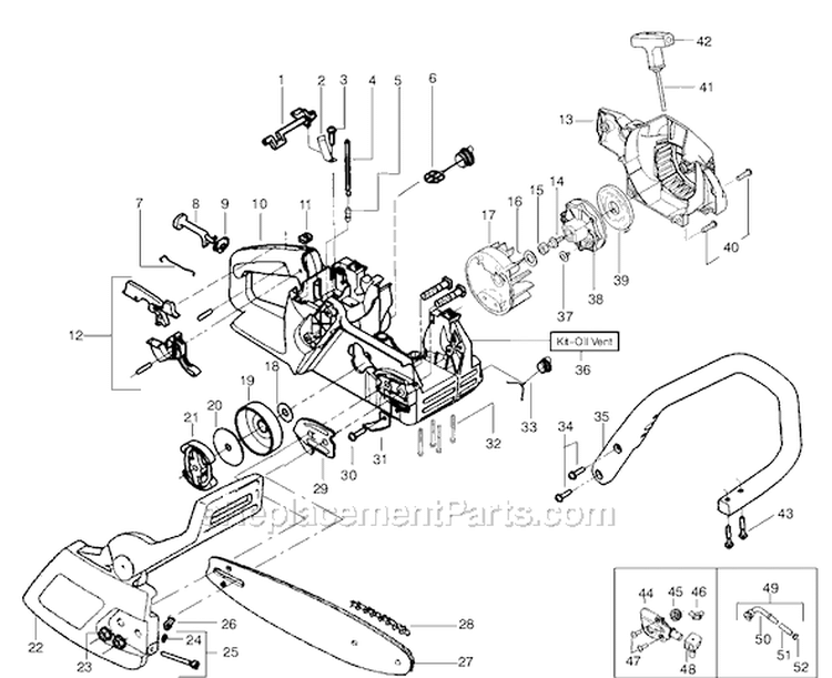 Page A Diagram and Parts List for 2055 Type 2 Poulan Chainsaw