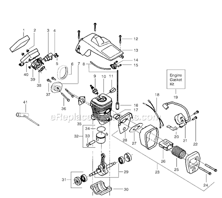 Page B Diagram and Parts List for 2055 Type 3 Poulan Chainsaw