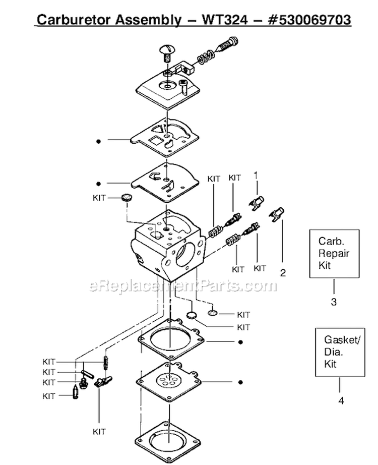 Page C Diagram and Parts List for 2075C Gas Chain Saw Type 1 Poulan Chainsaw