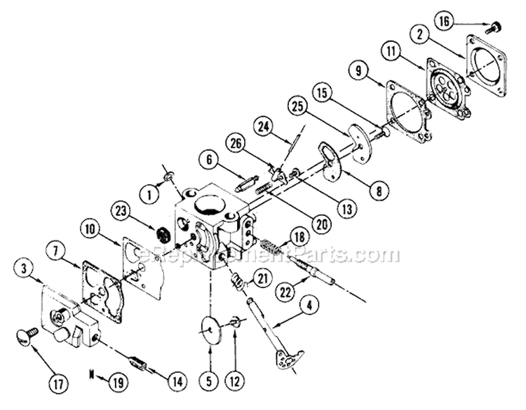 Page B Diagram and Parts List for 20D  Poulan Chainsaw