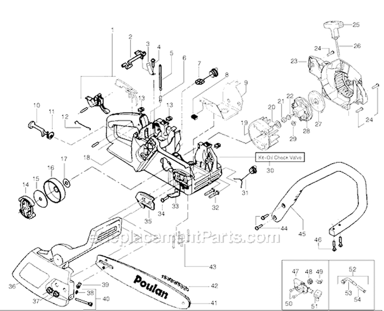 Page A Diagram and Parts List for 2150LE Predator Type 2 Poulan Chainsaw