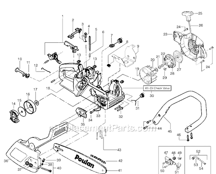Page A Diagram and Parts List for 2150LE Type 1 Poulan Chainsaw