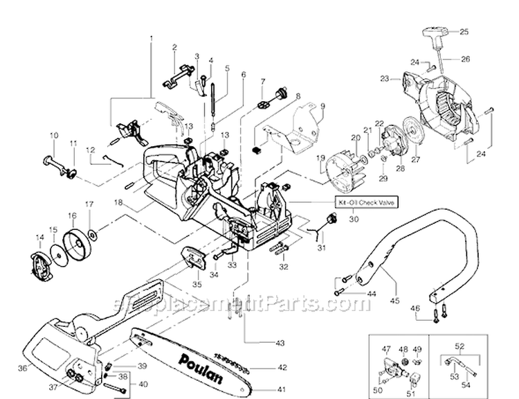 Page A Diagram and Parts List for 2150LE Type 2 Poulan Chainsaw