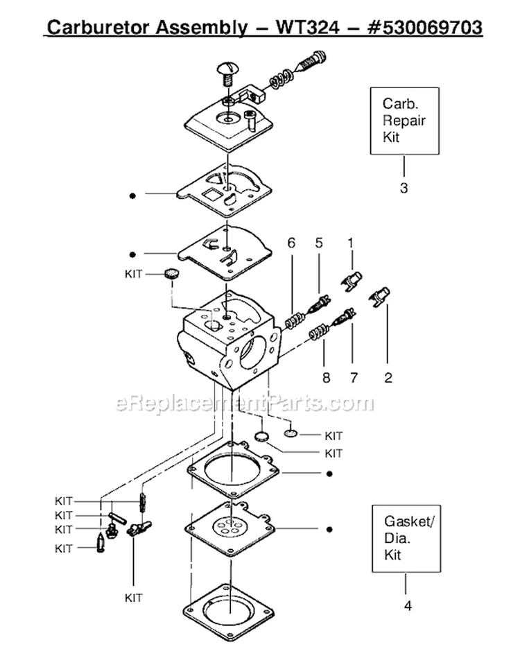 Page C Diagram and Parts List for 2150 Type 3 Poulan Chainsaw