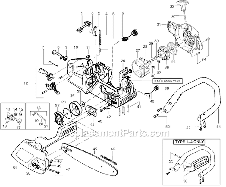 Page A Diagram and Parts List for 2150 Type 4 Poulan Chainsaw
