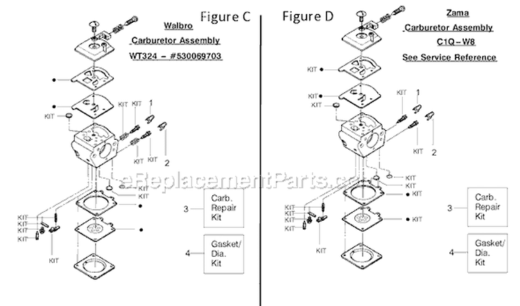 Page C Diagram and Parts List for 2155 Type 2 Poulan Chainsaw