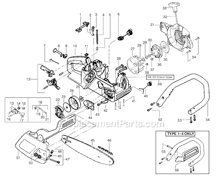Page A Diagram and Parts List for 2175 Type 5 Poulan Chainsaw