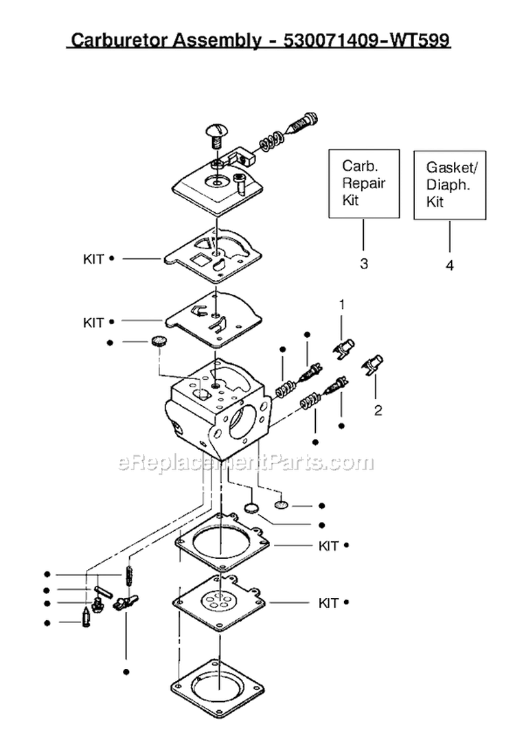 Page C Diagram and Parts List for 2250LE Type 1 Poulan Chainsaw