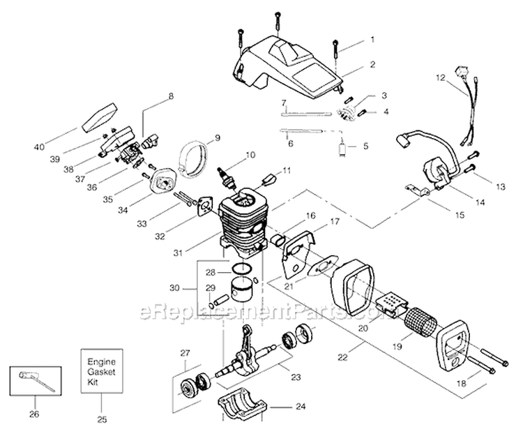 Page A Diagram and Parts List for 2250 Type 3 Poulan Chainsaw